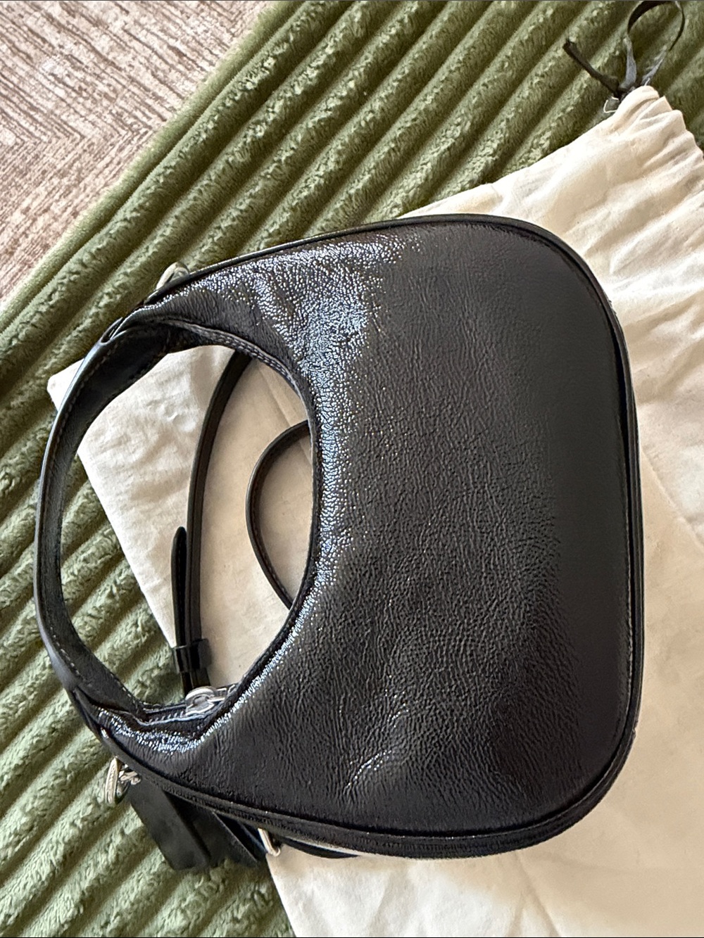 Coach Black Patent Leather Crescent Shoulder Bag - Picture 5 of 7